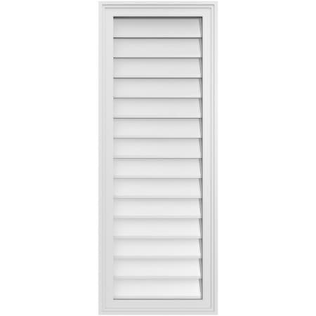 Ekena Millwork Vertical Surface Mount PVC Gable Vnt: Non-Functional, w/2"W x 1-1/2"H, Brickmould Frame, 16"W x 42"H GVPVE16X4202SN